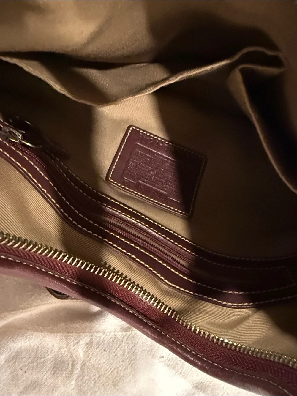 Coach Burgundy Leather Shoulder Hobo Bag